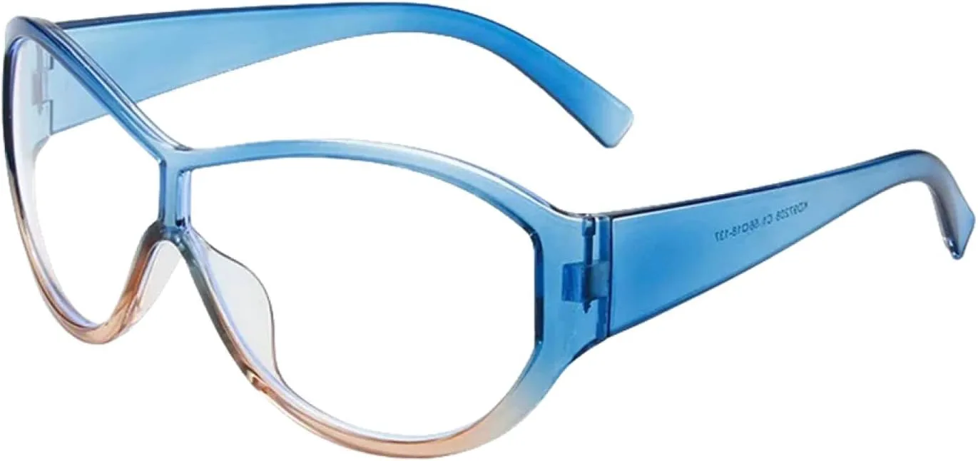 

Большие солнцезащитные очки для женщин и мужчин, роскошные винтажные солнцезащитные очки в стиле панк с защитой от УФ-излучения UV400 TYUVIVO, Blue Tea Clear