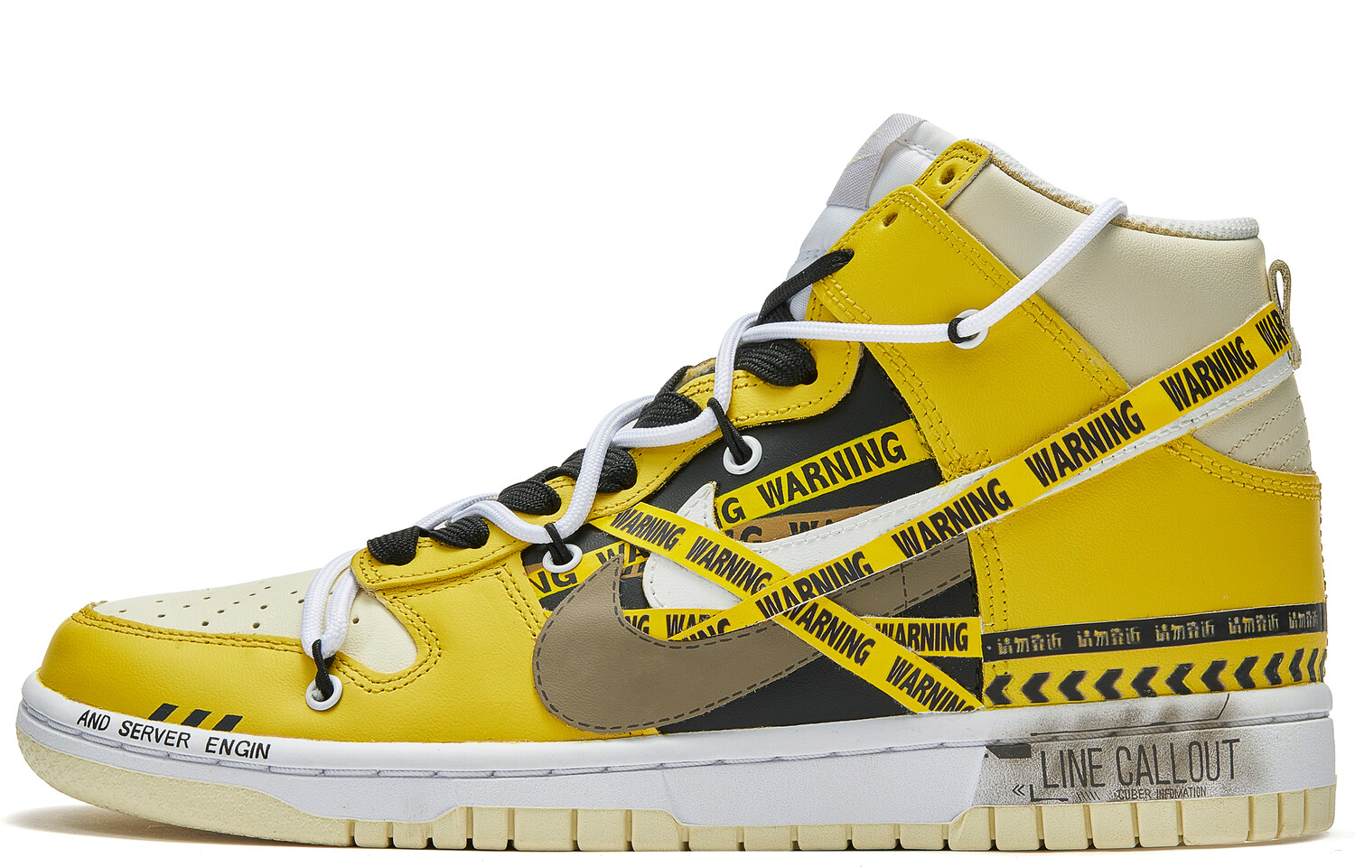 

Кроссовки Nike Dunk Skateboarding Shoes Unisex High-top Yellow/black, желтый/черный