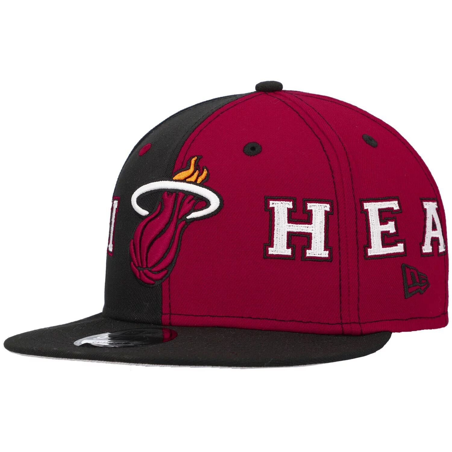 

Мужская кепка New Era черно-красная Miami Heat Team Split 9FIFTY Snapback