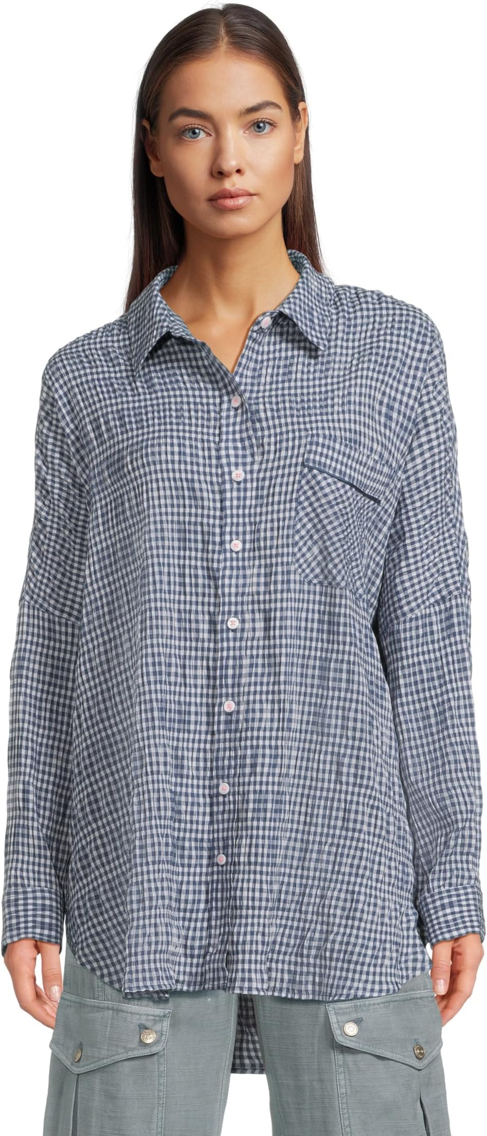 

Рубашка Free People Cloud Ten Sleep Shirt, цвет Navy Combo