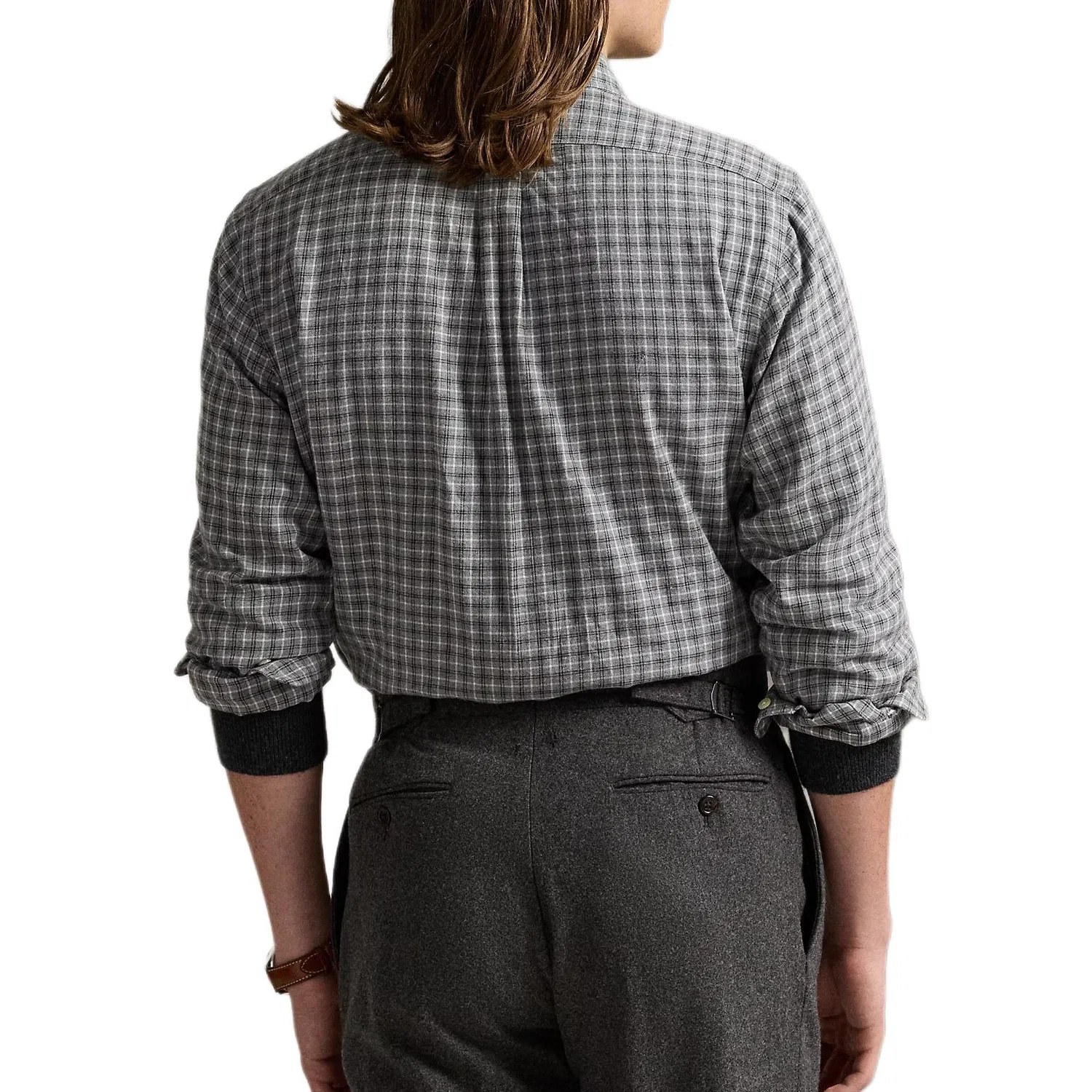 Рубашка мужская Light Gray, с отложным воротником, умеренная Polo Ralph Lauren — фото 4