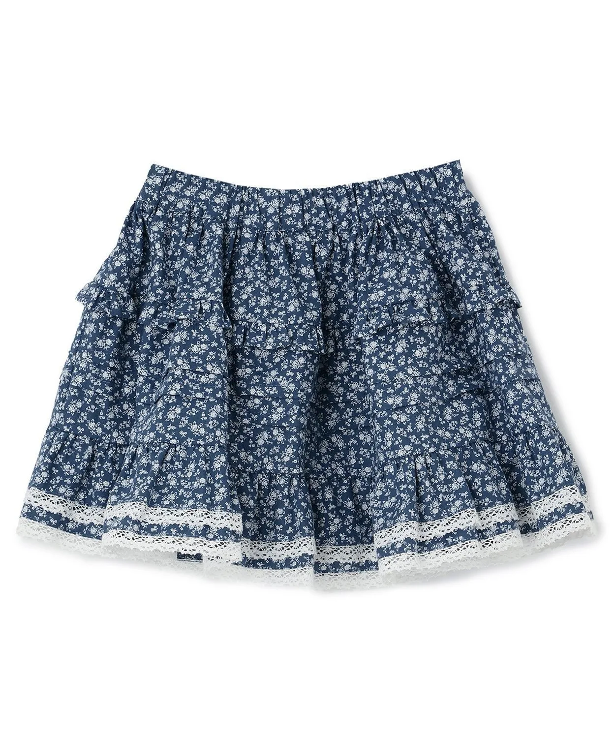 Многоярусная юбка с оборками Petit main, Navy blue
