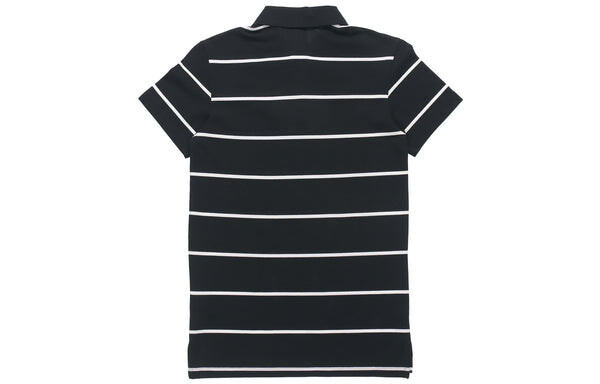 Футболка yarn dye stripe short sleeve polo shirt black Adidas, черный — фото 2