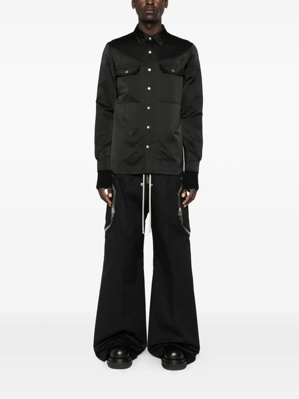 Рубашка с накладным карманом Rick Owens, черный — фото 2
