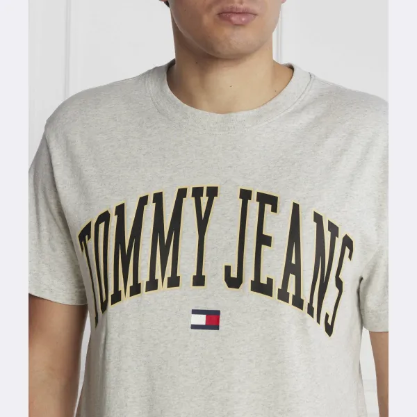 Футболка классического кроя с золотой аркой Tommy Hilfiger, серый — фото 3