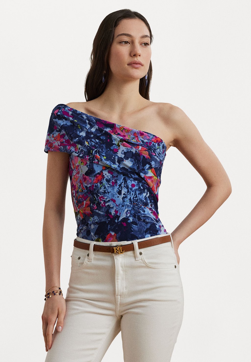 

Футболка с принтом AMBELLA ONE SHOULDER Lauren Ralph Lauren, синий