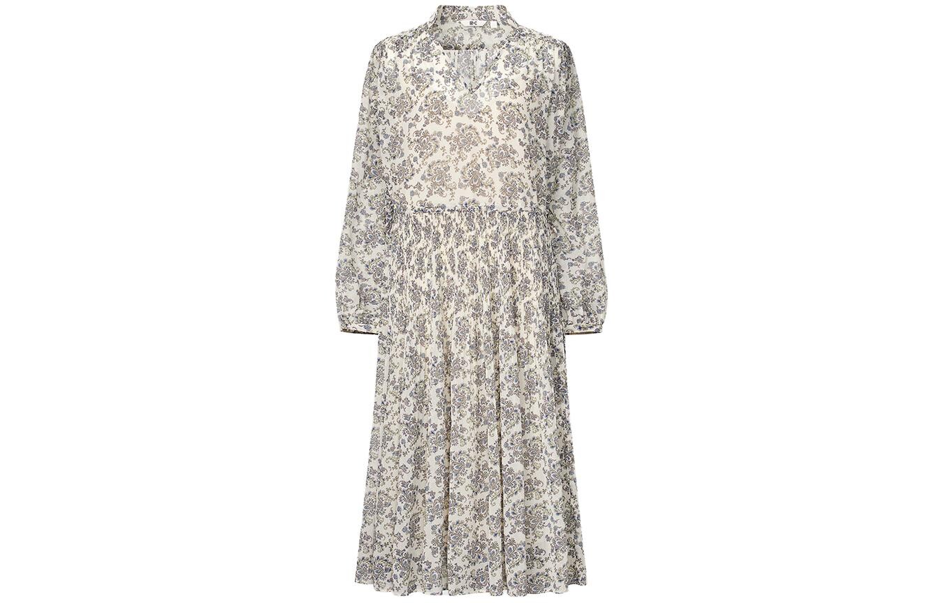 

X Clare Waight Keller Cobranded Collection Платье с длинными рукавами для женщин, молочно-белое Uniqlo