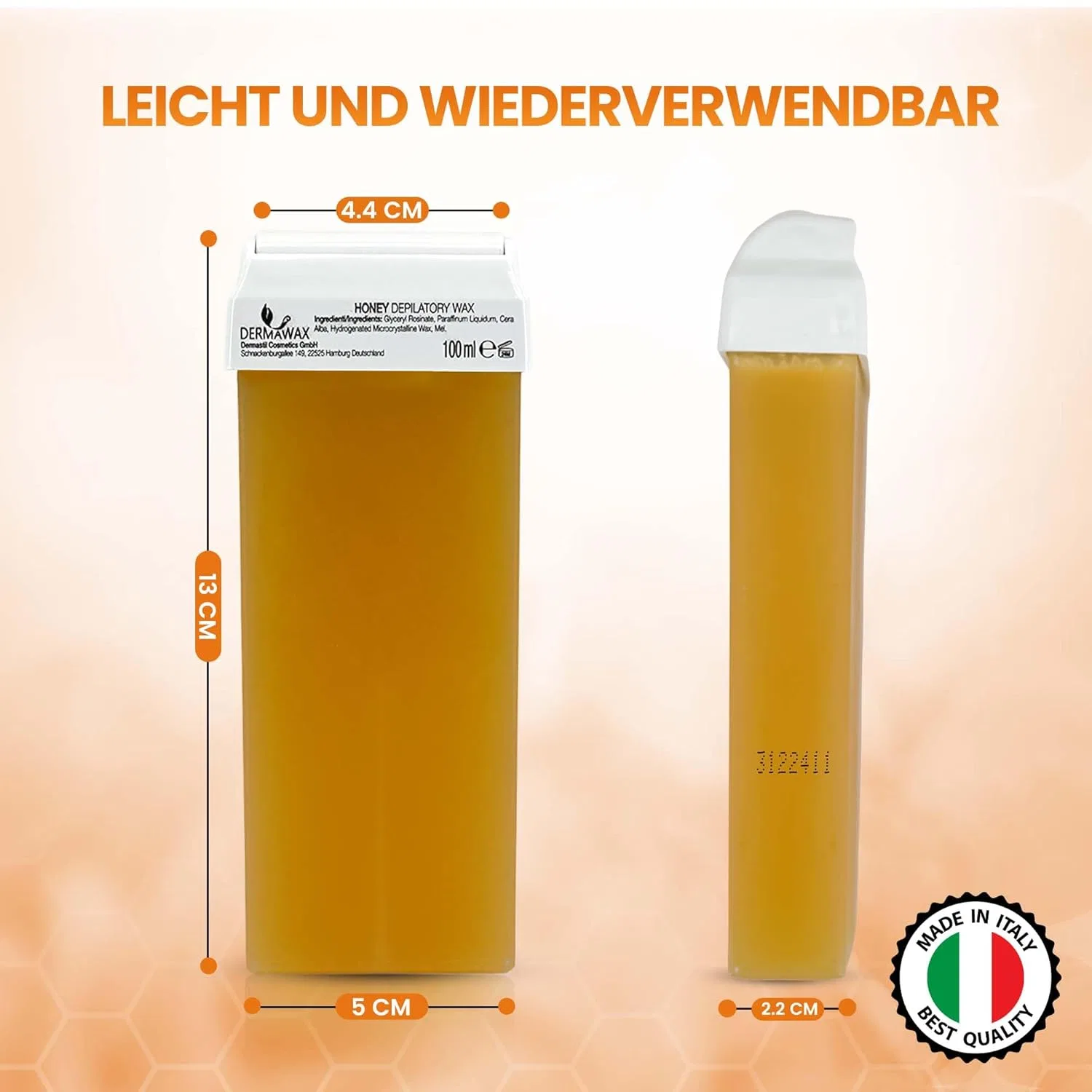Набор восковых картриджей DERMAWAX Natural Honey Wax, 6 x 100 мл Dermawax — фото 3