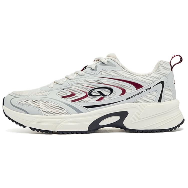 

QIAODAN Износостойкие и легкие низкие повседневные кроссовки для бега, мужские, серебристо-красные
