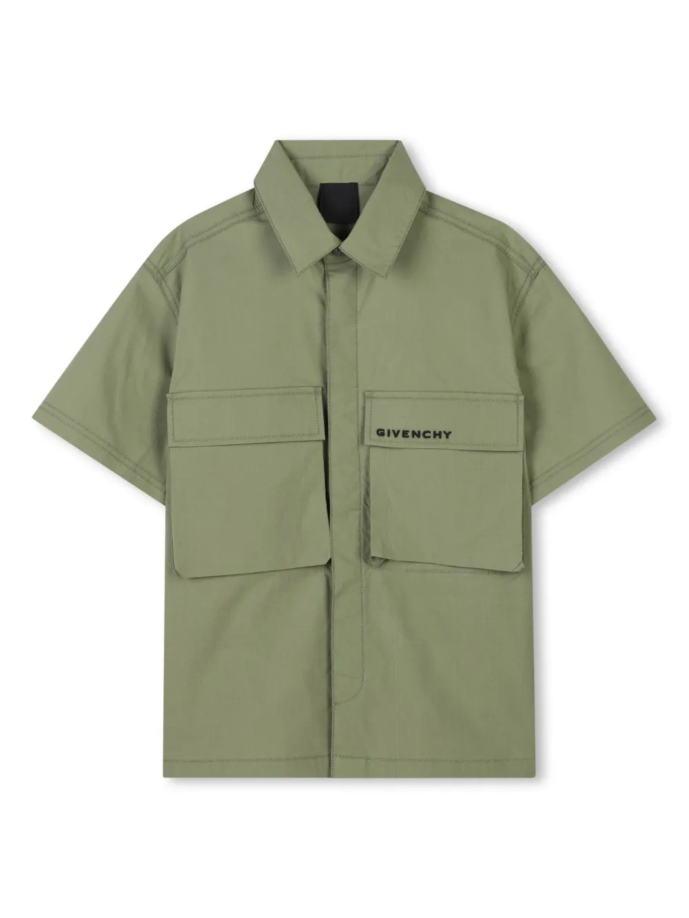 

Рубашка с вышитым логотипом Givenchy Kids, зеленый