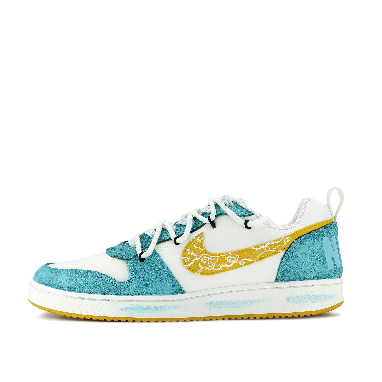 

Court Borough PRM Cloud Wave Gold устойчивые к истиранию кроссовки для скейтбординга Unisex низкие Nike, темно-синий