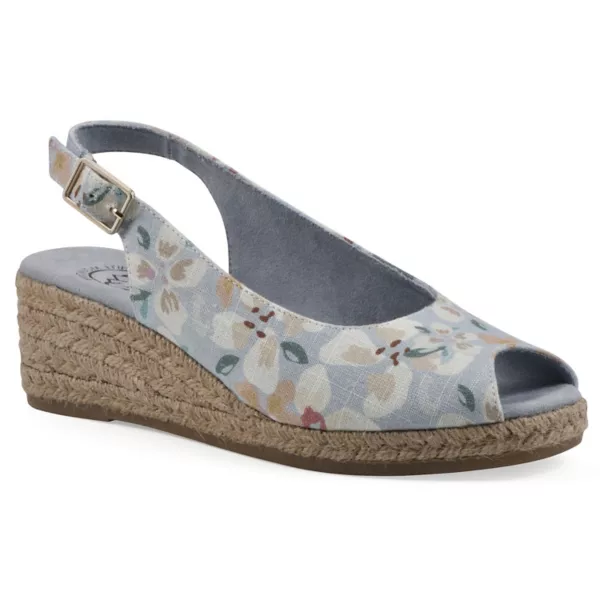 Женские сандалии-эспадрильи Maize на танкетке White Mountain, цвет light blue floral