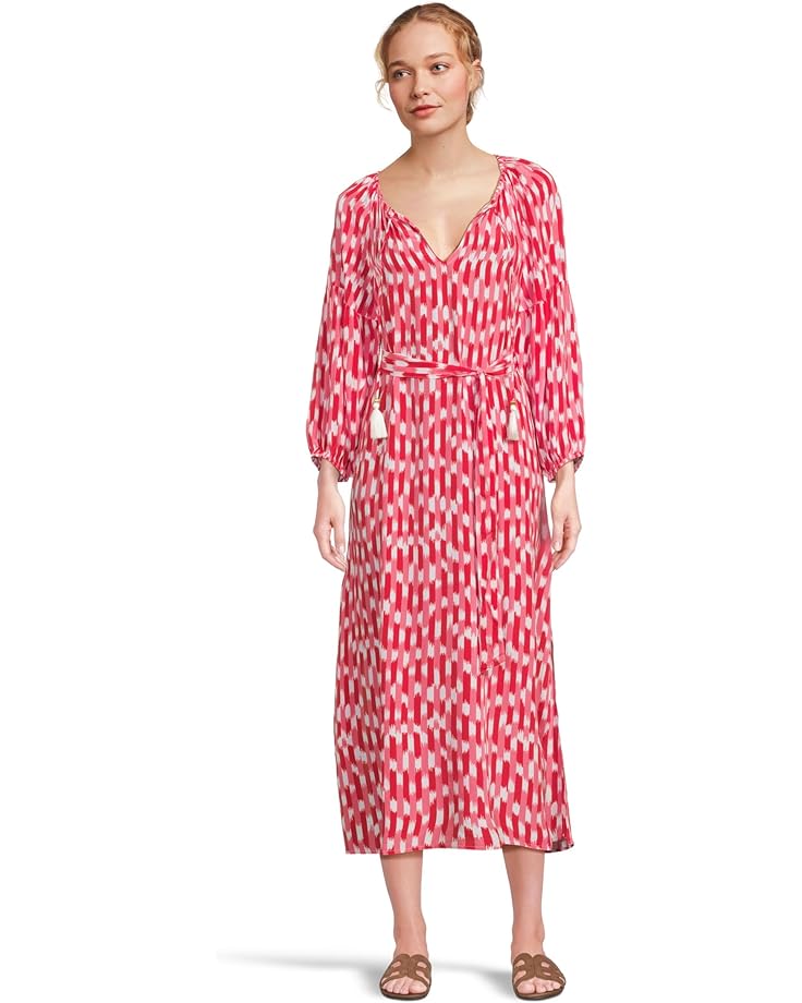 

Пляжное платье Tommy Bahama Ikat Stripe Midi Dress, цвет Red Hibiscus