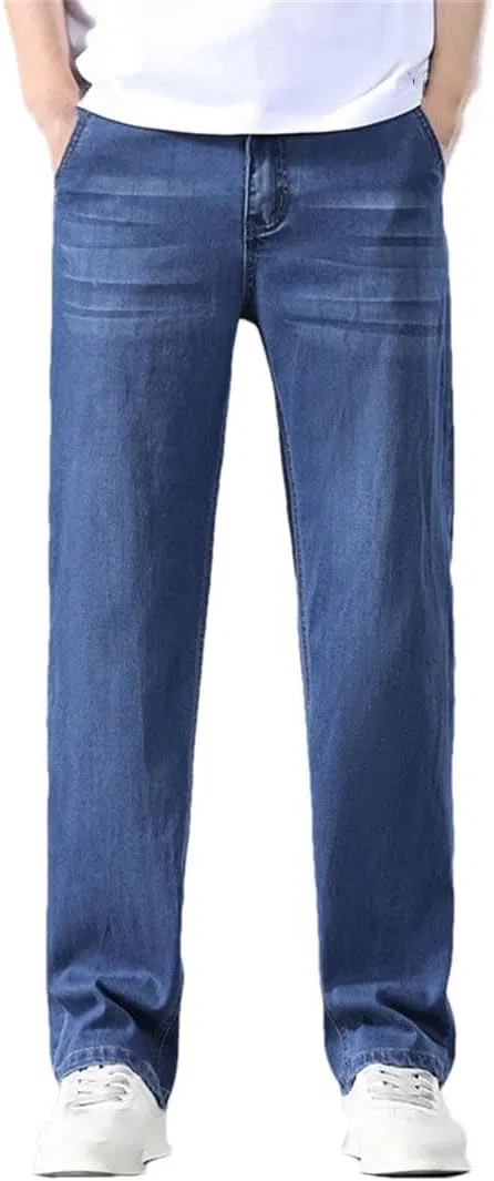 Джинсы прямые свободные Men's Lyocell Business Jeans, Dark Blue