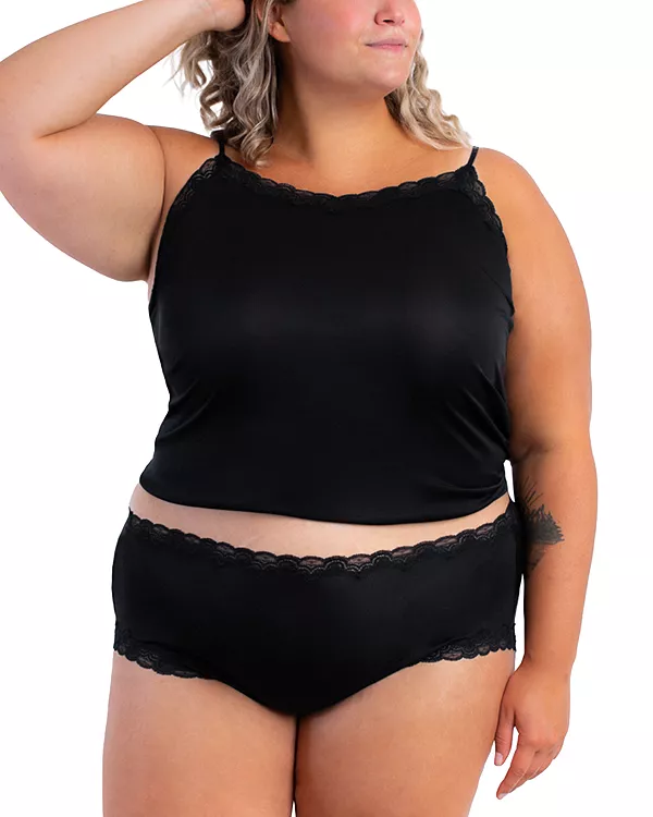 

Шелковая майка с кружевной отделкой Uwila Warrior, черный