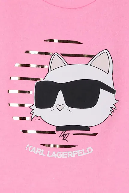 Платье детское из эластичной ткани Karl Lagerfeld, розовый — фото 3
