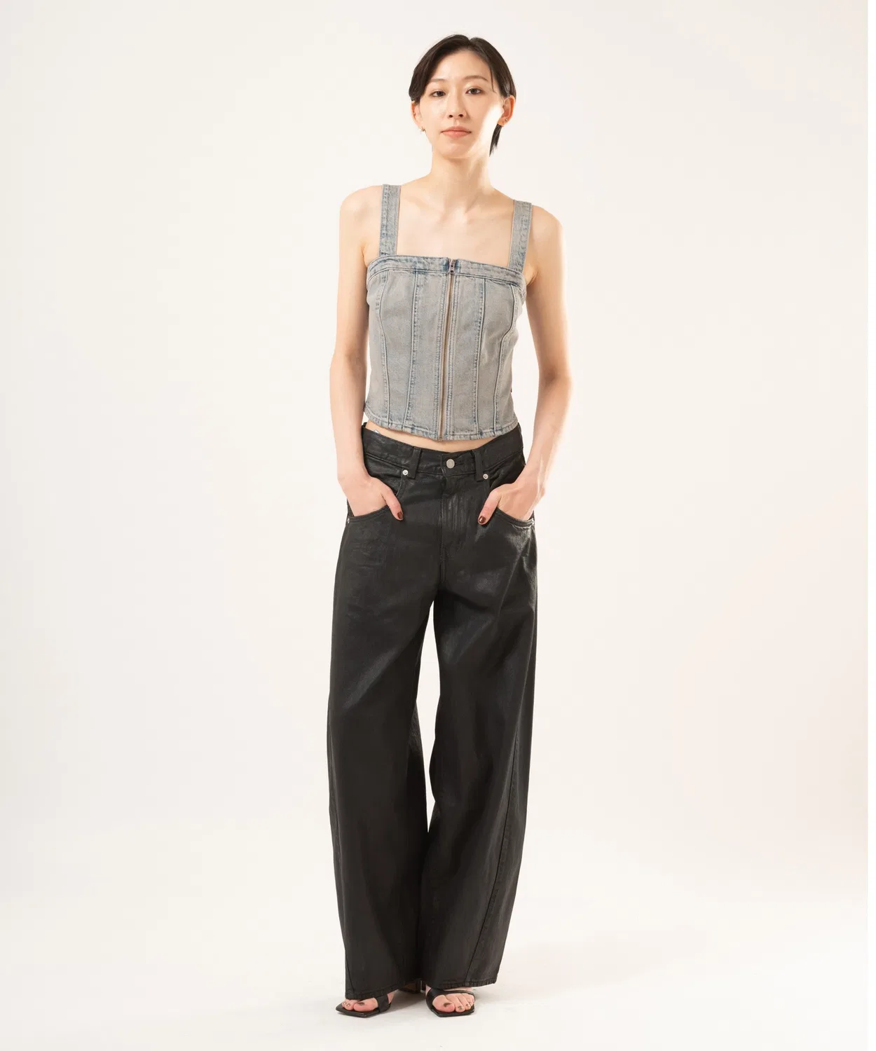 Топ-корсет Levi's из денима серый — фото 4