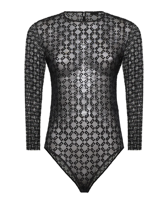 

Бархатное боди с монограммой Givenchy, черный