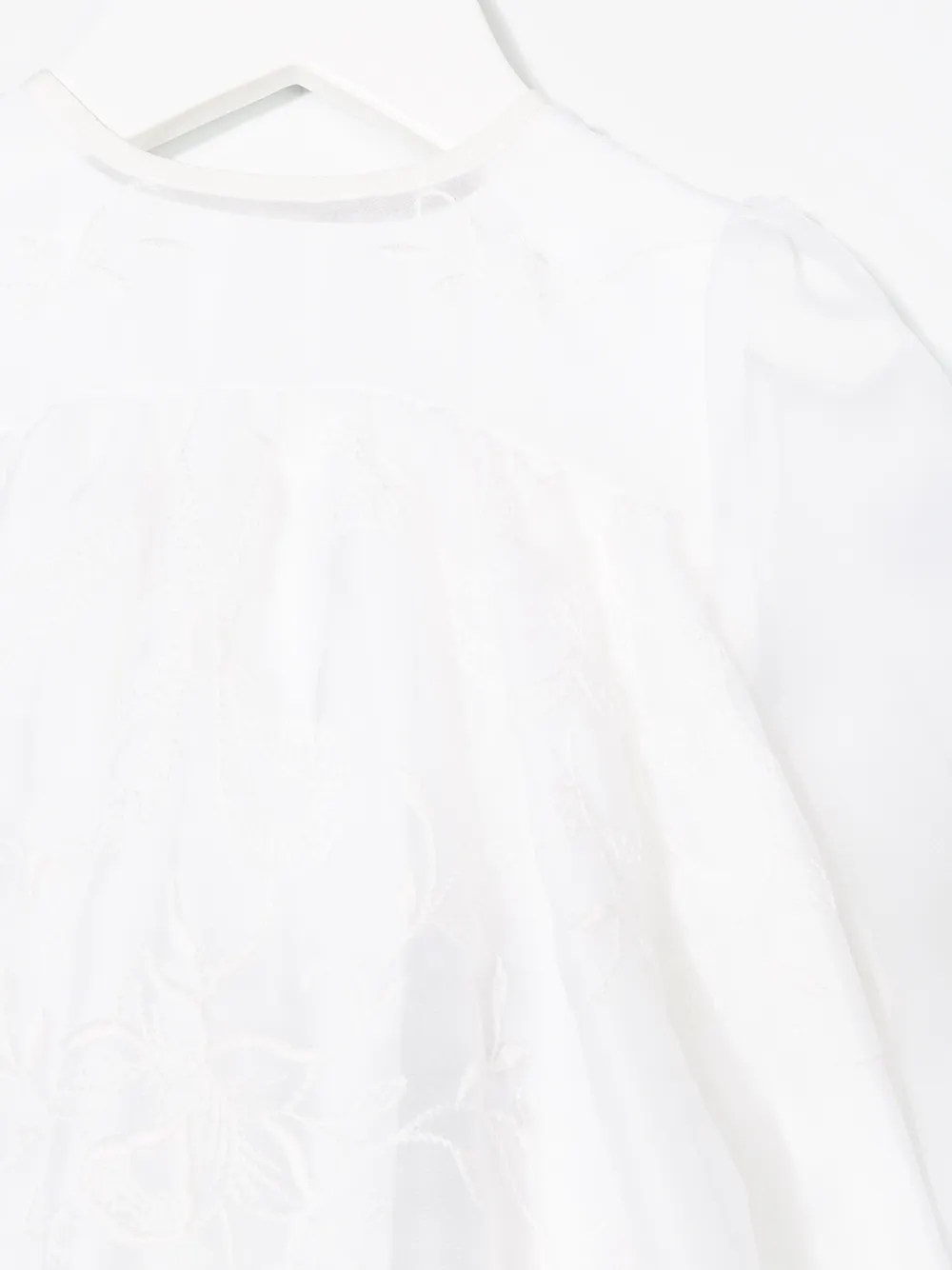 Длинное платье с кружевными деталями Dolce & Gabbana Kids, белый — фото 3