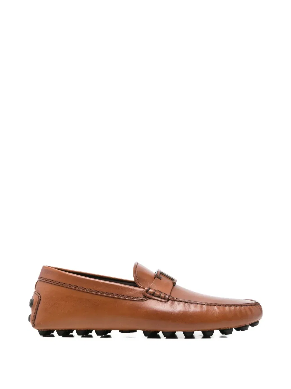 Лоферы из кожи с логотипом TOD'S, коричневый