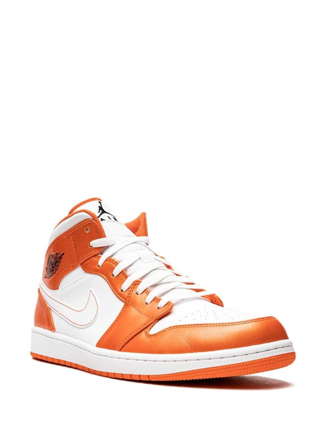 Кроссовки Jordan Air Jordan 1 Mid, белый/оранжевый — фото 2