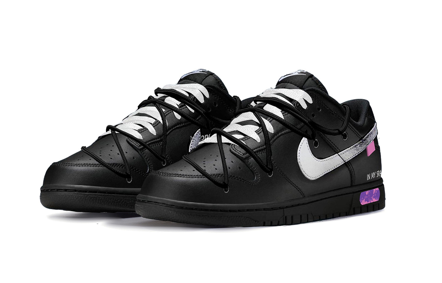 Nike Мужские кожаные износостойкие низкие скейтбордные кроссовки Dunk Ziyao, серебристо-черный — фото 4