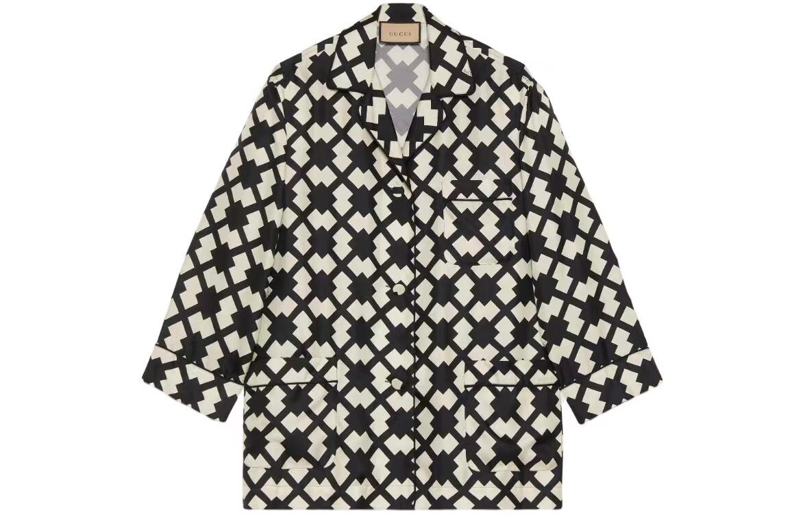 Женская рубашка GUCCI классическая, элегантный крой, черный