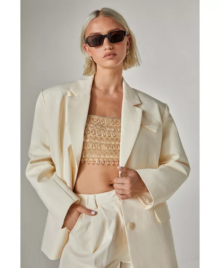 

Женский твиловый блейзер свободного покроя Nasty Gal, коричневый/бежевый