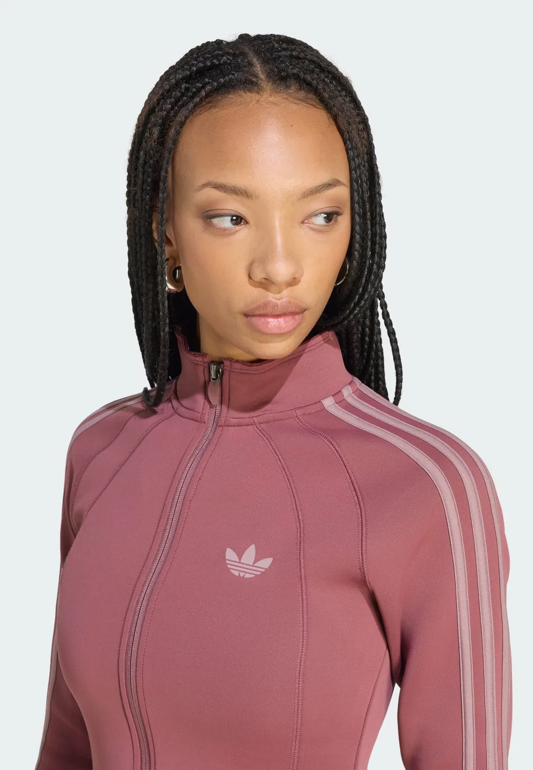 Худи на молнии Adidas Originals SST 2.0 бордового цвета — фото 4