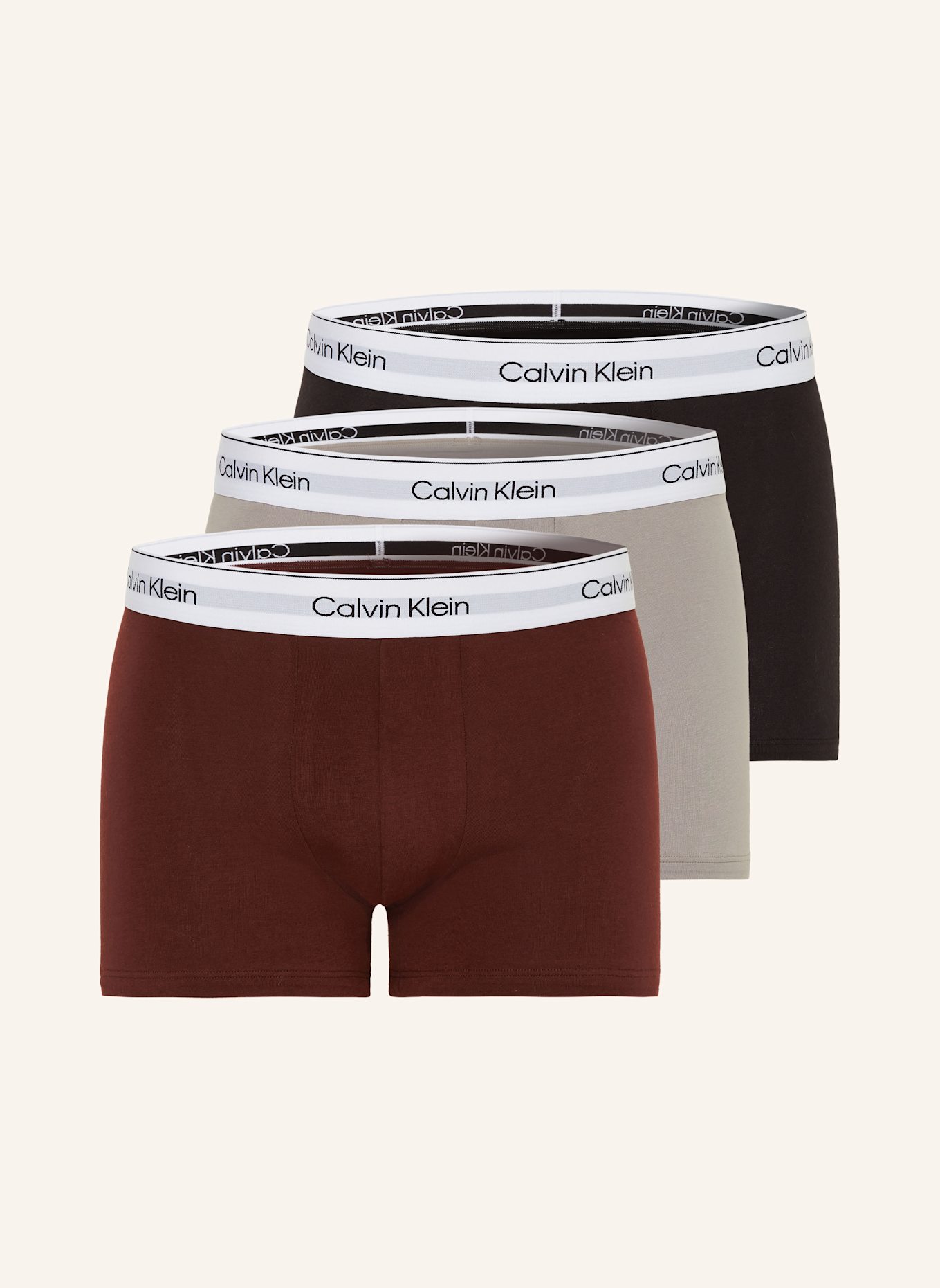 

Упаковка из 3 трусов-боксеров, современный хлопок Calvin Klein, мультиколор