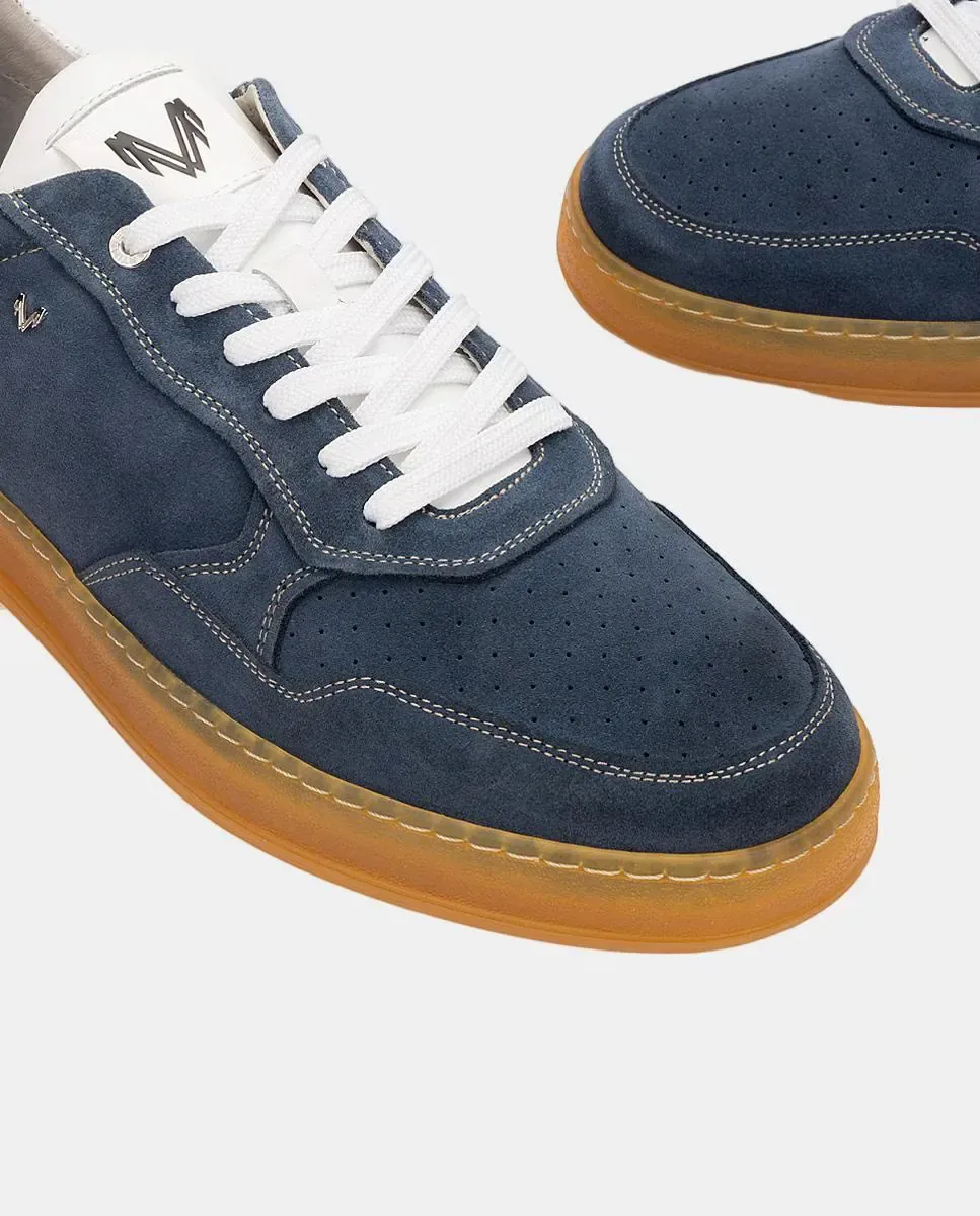 Мужские кожаные кроссовки синего цвета Martinelli, Denim — фото 4