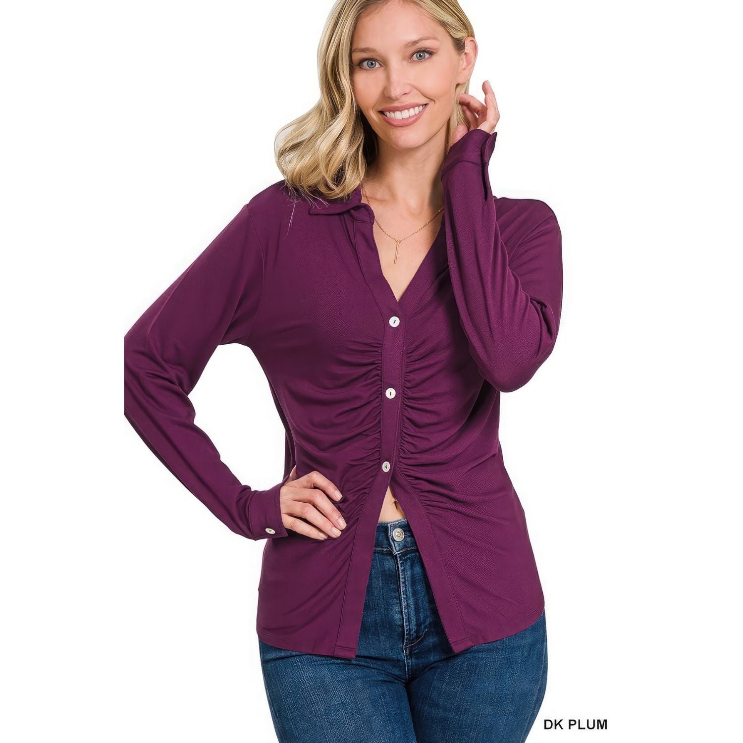 

Эластичная рубашка со сборками FASHNZFAB, цвет plum
