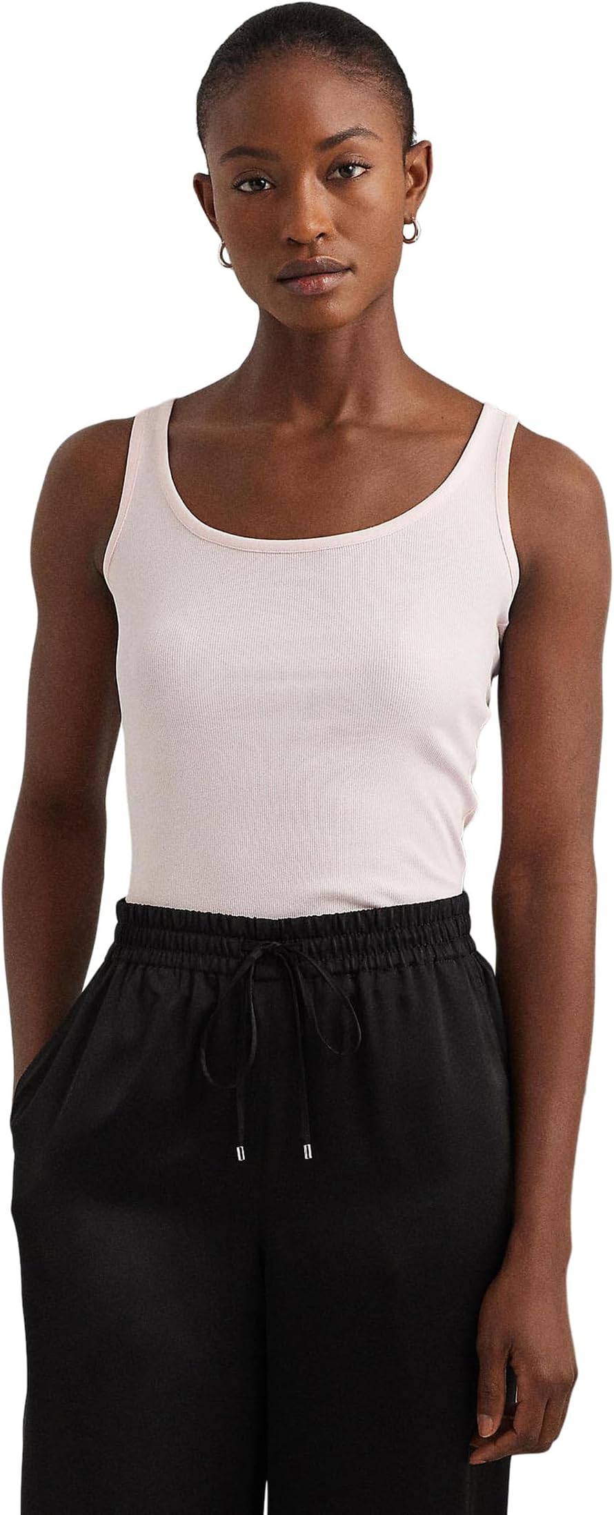 

Топ Lauren Ralph Lauren Cotton-Blend Tank Top, цвет Pink Opal