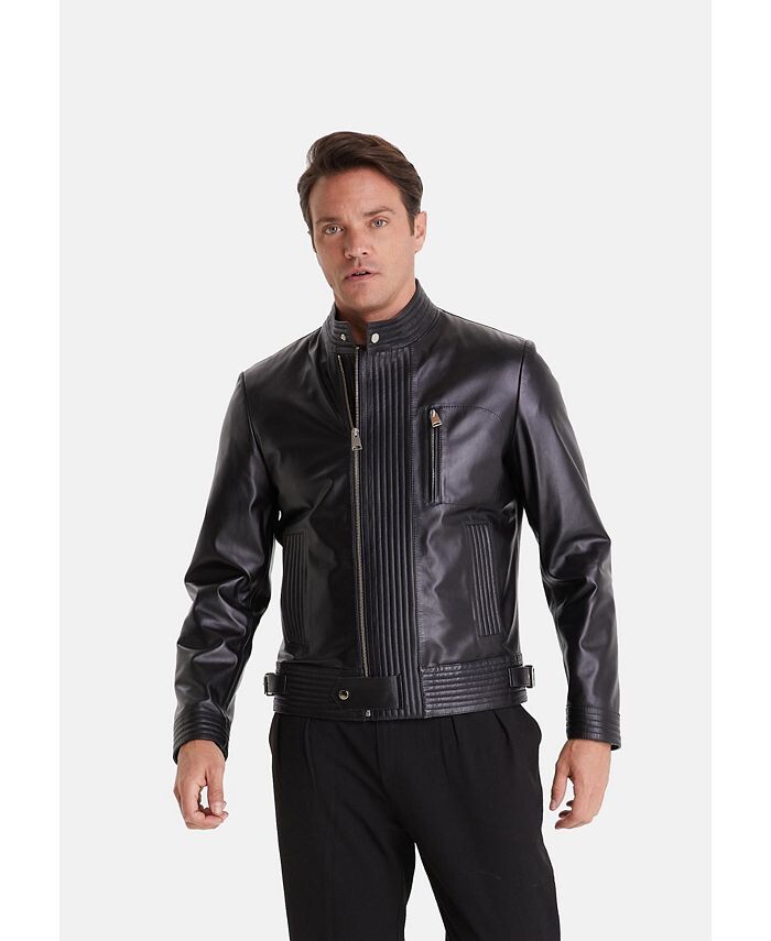 

Мужская модная куртка, черная наппа Furniq UK, цвет Black