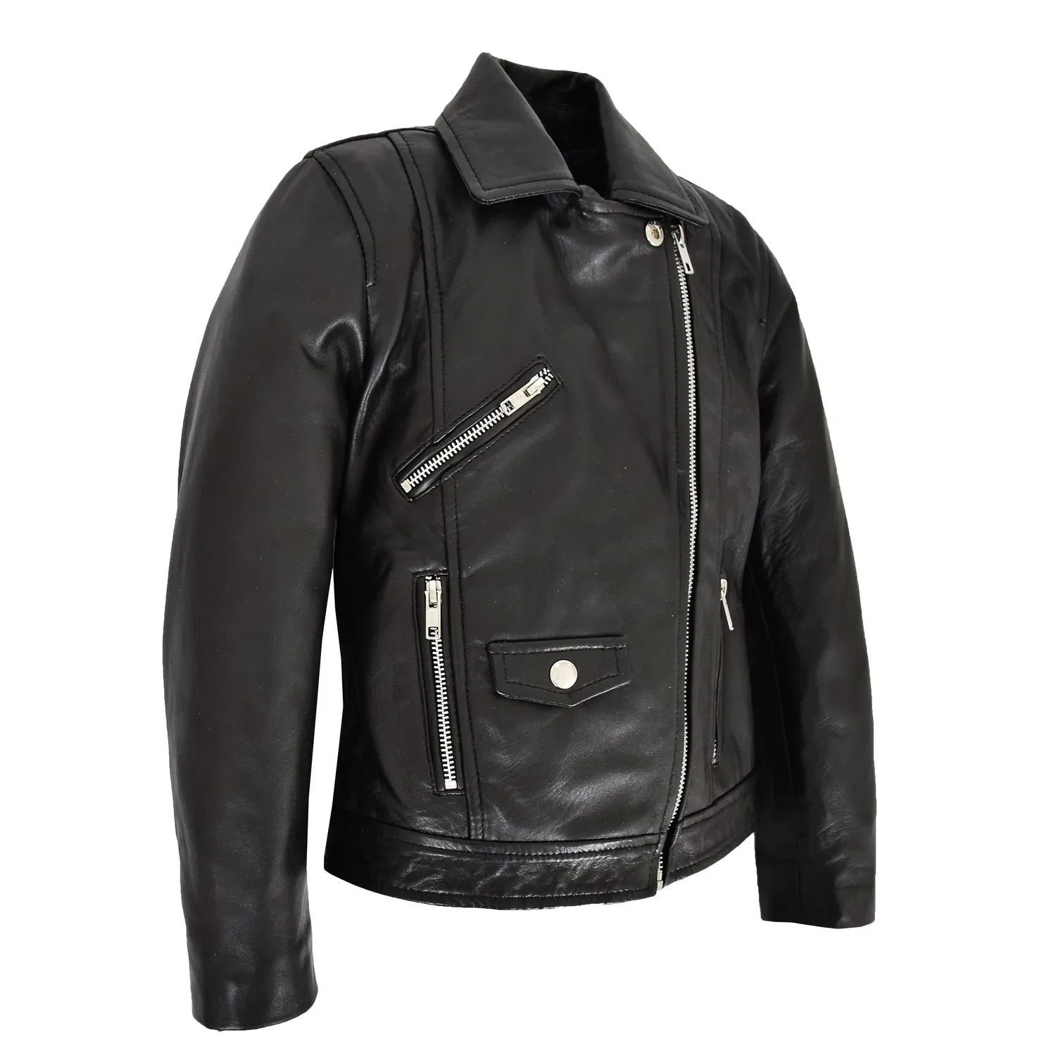 Кожаная куртка-косуха для девочек House Of Leather, черный — фото 4