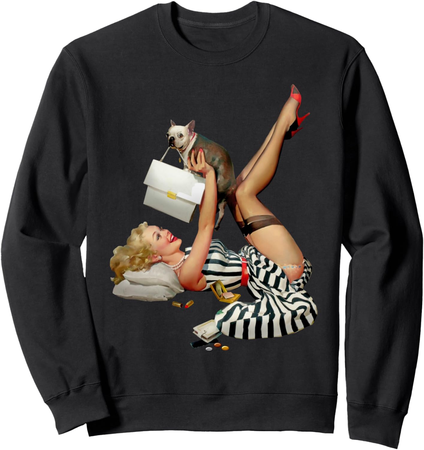 

Винтажная толстовка в стиле пин-ап 1940-х годов, сексуальная, классическая, ретро, в американском стиле, черная Vintage Glamour Pin Ups High Heels, Черный, Винтажная толстовка в стиле пин-ап 1940-х годов, сексуальная, классическая, ретро, в американском с