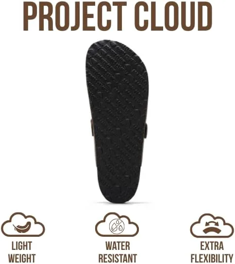 Мужские сабо Project Cloud - 100% натуральная кожа полного зерна, с мягкой подошвой из памяти формы и поддержкой свода стопы, натуральная пробковая стелька - нескользящие домашние тапочки для мужчин (Бруклин) — фото 4