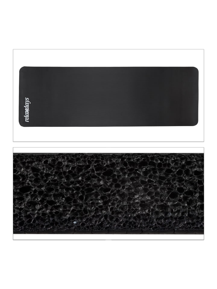 

Relaxdays 4 коврика для йоги черного цвета - (Ш)60 x (В)1 x (Г)180 см