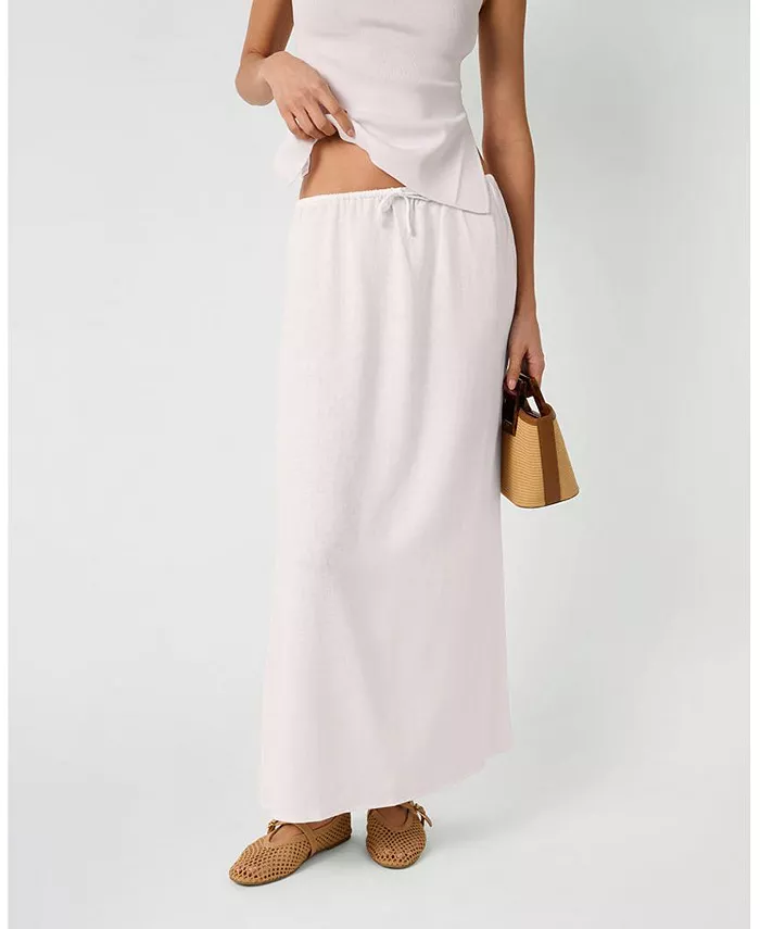 

Женская льняная юбка с завязкой на талии WeWoreWhat, белый