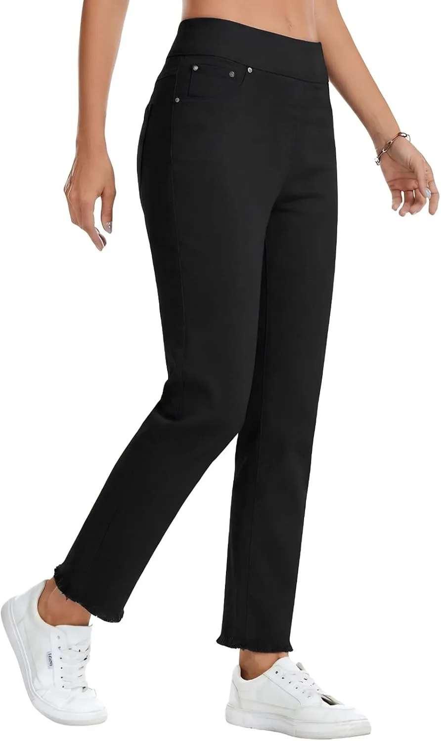 

Женские джинсы с завышенной талией и карманами Amzdora