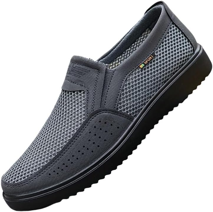 

Модные мужские вязаные повседневные кроссовки Clolinde - большой размер, легкие, дышащие и противоскользящие - для активного отдыха на природе, серый