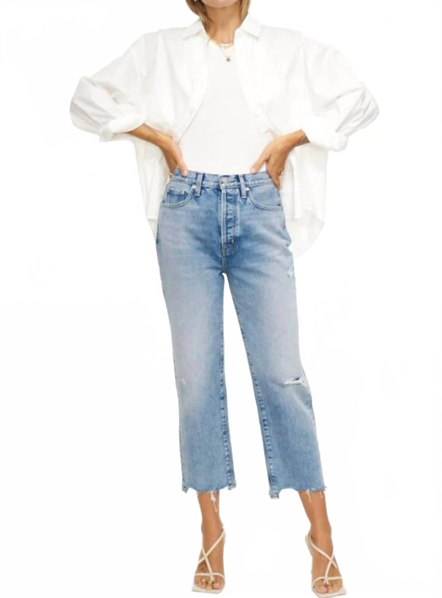 

Кэсси Супер Хай Райз укороченные джинсы в университетском стиле PISTOLA, University