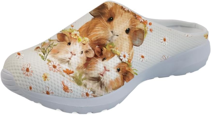 

Кроссовки Forchrinse Blue Dolphin для женщин с эластичной вставкой, мужские садовые сабо с поддержкой свода, повседневная обувь, тапочки для дома, сандалии, легкие, Guinea Pig