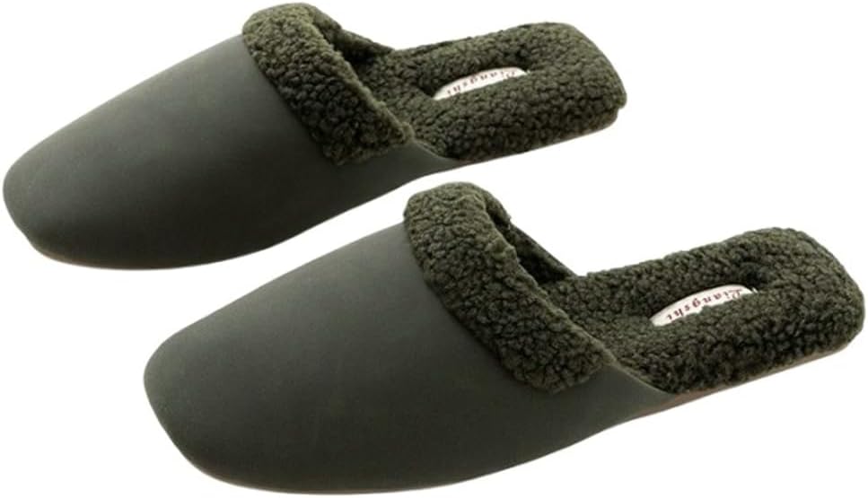 

Домашние тапочки с бантом и мехом для женщин и мужчин, закрытые носки, TPR, элегантные, для дома и улицы Yafirgeer, темно-зеленый