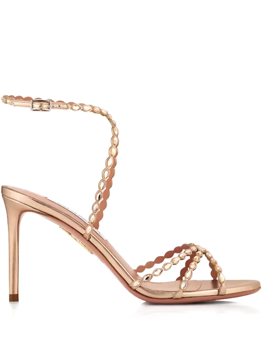 Босоножки Love Struck 85 с фестонами Aquazzura, золотой