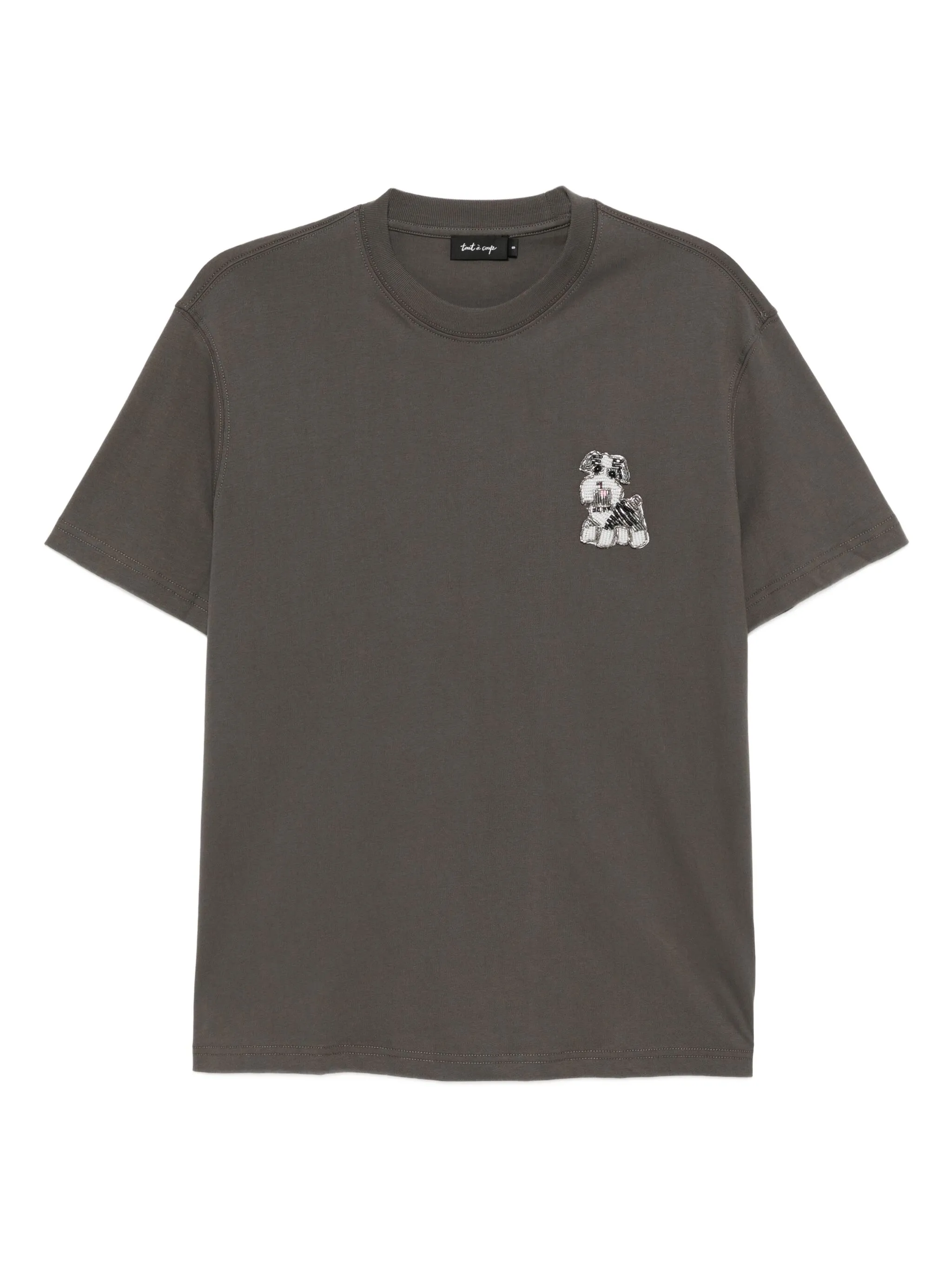 

Футболка с вышивкой пайетками Tout A Coup, серый