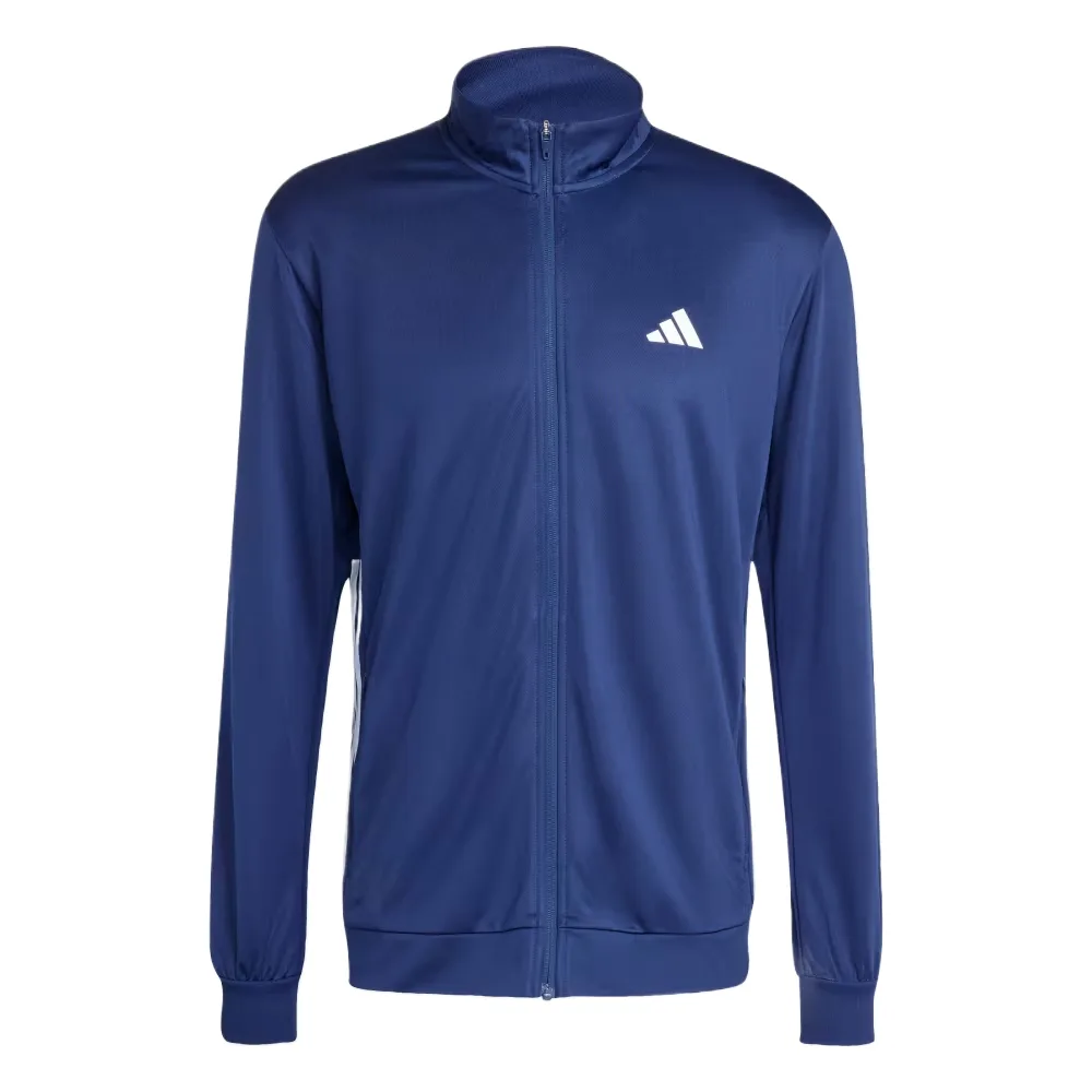 Adidas Куртка мужская ESSENTIALS темно-синяя/белая со стойкой