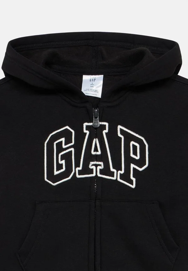 Толстовка babygap с застежкой-молнией и свободным кроем логотипа. Gap, True Black — фото 4