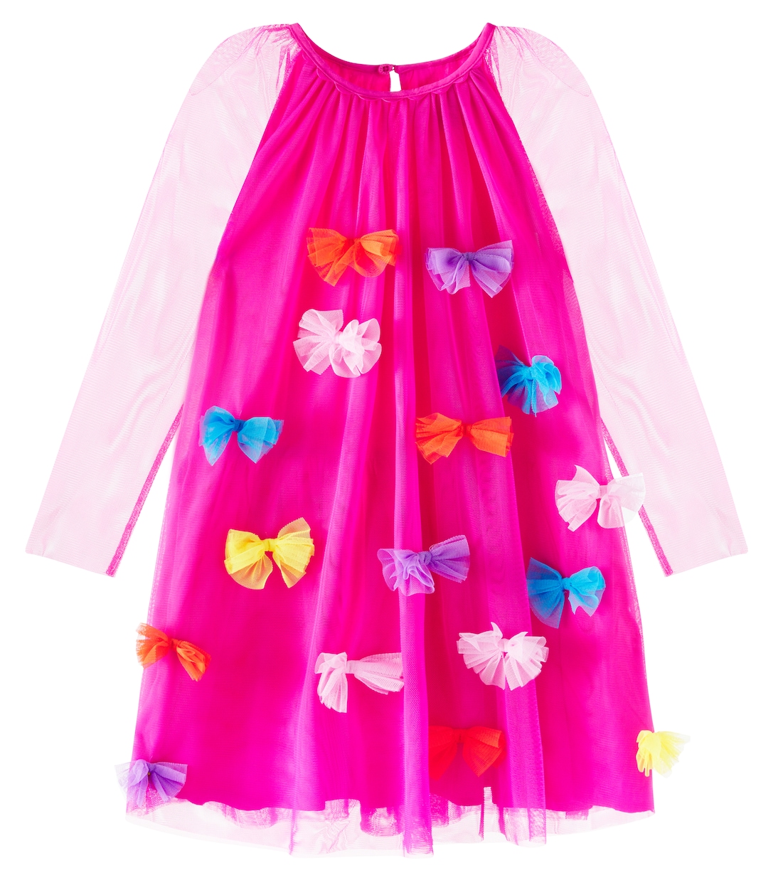 

Платье из тюля с бантом Stella McCartney Kids, фуксия