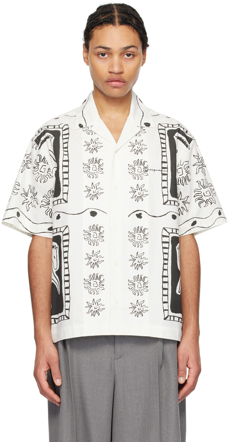 

Белая рубашка Les Sculptures 'La Chemise Jean' Jacquemus, цвет Black/White